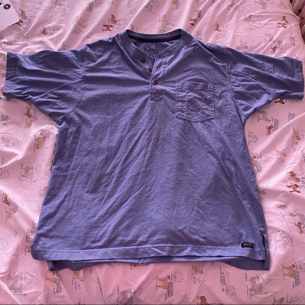 Light Blue Button Up T-Shirt